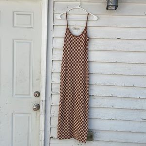 12th Tribe checkered knit midi dress